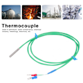 Miniatyrbillede 5 af 6: K-Type Termoelementsonde Silikon Super Blød Temperaturmålingsledning 0200℃ Grøn 4x30mm (5 meter)