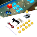 Miniatyrbild 3 av 8: QM070901 Arcade-spel Joystick-kit Zero Delay Arcade-spel DIY-kitdelar med Encoder-kort 10 knappar Joystick för MAMEGul