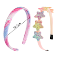 Miniatyrbilde 2 av 5: Glitter Hodebånd for Jenter, Regnbue Stjerne Hårbånd for Liten Jente Hårtilbehør, Tykk Glitter Bling Barnehårbånd