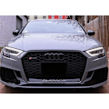 Miniatyrbilde 4 av 4: Svart blank frontgrillring logo-merke for Audi A1 A3 A4 A5 A6 273x94mm