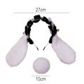 Miniatyrbilde 2 av 5: Plush Fluffy Bunny Ears Hodeplagg med Hale Tilbehør Kanin Hodebånd Festkjole