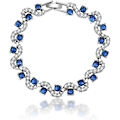Miniatyrbillede 2 af 6: Blå Tennis Cubic Zirconia Armbånd til Mor Datter Kvinder Klassisk 14K Forgyldt Safir Armbånd Krystal Smykker Gave