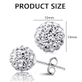 Miniatyrbillede 3 af 6: Kvindeøreringe med æske Disco Ball Hvide Krystaller Dangle Hook Stud Øreringe til Kvinder
