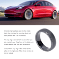 Miniatyrbillede 8 af 8: Nøglering til bil Vandafvisende Mat Sort med Plysæske Udskiftning til Tesla Model 3 X S Y Alle År8#