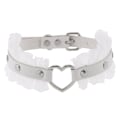 Miniatyrbillede 1 af 5: Kvinder Piger Læder Choker Halsbånd Punk Rock Gothic Hjerte Choker Halskæde, Blonder Halskæde