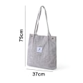 Miniatyrbillede 2 af 5: Corduroy Canvas Taske Håndtaske Litterær Joker Skuldertaske Campus Tote Taske