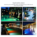 Miniatyrbild 8 av 8: LED-poolbelysning AC12V RGB Fjärrkontroll IP68 Vattentät Hög Transmittans Hållbar ABS PC Akvarium Poolbelysning 25W