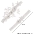 Miniatyrbilde 5 av 8: 2 stk Bryllupsstrømper Sett Blonder Brudestrømpe Elastisk Blomsterstrømpe for Brud Blå og Hvit