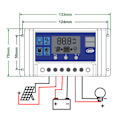 Miniatyrbild 2 av 6: Solar Battery Controller 12v/24v Solar Panel Charge Controller Mark Solar Panel Controller Regulator med justerbar LCD-skärm och dubbel USB port
