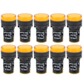 Miniatyrbillede 2 af 8: 10 stk AD16‑22DS Gule LED-indikatorer Høj Lysstyrke LED-signallampe Lys til Signalindikation AC/DC12V