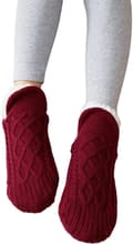 Inomhus Golv Halksäkra Varma Sockor, Handvävda Sammetfodrade Tofflor