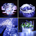 Miniatyrbild 2 av 7: Vattentäta LED-slingor, 16,4 Ft/50 LEDs Fairy String Lights Starry, Batteridrivna String Lights för inomhus- och utomhusdekoration Bröllopshem