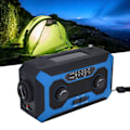 Miniatyrbilde 1 av 8: Håndsveiv Nød Væradio AM/FM Bytte Batteriindikator Lommelykt Solcelle Power Bank for Utendørs Camping Blå EU-Versjon