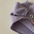 Miniatyrbilde 4 av 6: To-sidig fløyelslomme casual dress for gutter og jenter, høy hals, myk strikkegenser, todelt sett (lilla)