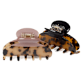 Miniatyrbild 3 av 7: 2 st 2,75 tum hårklämma banan hårklämmor sköldpadda spännen celluloid fransk design spännen celluloid leopard print små modeaccessoarer för