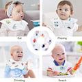 Miniatyrbillede 5 af 5: 8-pak 360° roterende økologiske bomulds-babyslynger, nyfødte muslin-slynger til tandfrembrud og savlen, unisex babyslynger til småbørn