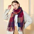 Miniatyrbillede 6 af 7: Dametøj Lang Plaid Tæppe Chunky Oversized Vinter/Efterår Varmt Sjal Stor Tartan Sjal Wrap Shawl