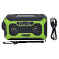 Miniatyrbild 2 av 8: Handvevad Nödradio AM/FM Växling Batteriindikator Ficklampa Solcellsladdare för Utomhuscamping Grön US-version