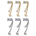 Miniatyrbillede 1 af 6: 6 stk. Metal Negle Rhinestones Blanke Krystal Neglekunst Charms Negle Dekoration