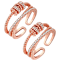 Miniatyrbild 1 av 5: Anti-ångest Ringar för Kvinnor Män Unisex Justerbara Stackbara Snurrande Oro Ring