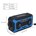 Miniatyrbilde 6 av 8: Håndsveiv Nød Væradio AM/FM Bytte Batteriindikator Lommelykt Solcelle Power Bank for Utendørs Camping Blå EU-Versjon