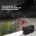 Miniatyrbild 7 av 8: Handvevad Nödradio AM/FM Växling Batteriindikator Ficklampa Solcellsladdare för Utomhuscamping Svart EU-version