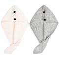Miniatyrbild 1 av 5: Handdukswrap, 2-pack Superabsorberande Snabbtorkande Hårturban för att Torka Lockigt, Långt, Tjockt Hår