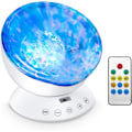 Miniatyrbild 1 av 7: Ocean Wave-projektor, 12 LED-lampa nattljus med justerbar ljusstyrka Fjärrkontroll Timer 8 ljuslägen Musik Högtalare Ljus Nattljus