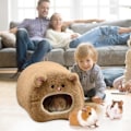 Miniatyrbilde 5 av 7: Varmt seng-hus for rotte og hamster, myk fleece-hytte, hengende hengekøye, søt leketøy-reir for små dyr