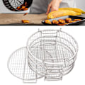 Miniatyrbild 1 av 8: Stackbart Dehydratorställ i Rostfritt Stål Torkställ med Värmebeständiga Handskar Passar för Ninja Foodi Fritös