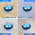 Miniatyrbild 4 av 6: Hoverhockey- och Fotbollssats för Barn med Mål, Laddningsbar Flytande Luftfotboll med LED-Ljus och Skumkant, Inomhus- och Utomhussporter