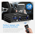 Miniatyrbilde 3 av 4: 4-kanals digital forsterker med Bluetooth 5.0 for hjem/bil/båt, USB-spiller