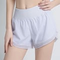 Miniatyrbild 3 av 6: Damshorts med hög midja för löpning med foder, atletiska vandrings- och träningshorts med fickor