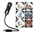 USB Star Projector Night Light, Portable Galaxy Projection Lamp with 6 Replaceable Projection Slides Snowman Christmas 6
