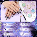 Miniatyrbild 5 av 6: 6-pack Nagelpulver Set 6 Färger Nagelpulver Nagel Effekt för Nageldekoration Salong Hem DIY