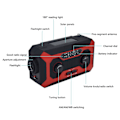 Miniatyrbild 8 av 8: Handvevad Nödradio AM/FM Växling Batteriindikator Ficklampa Solcellsladdare för Utomhuscamping Röd EU-version