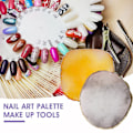 Miniatyrbillede 6 af 7: 2 stk. Harpiks Neglekunst Palette, Neglekunst Maleri Blandet Farve Paletter Guld Kant Negleholder Neglekunst Displaybræt