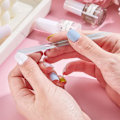 Miniatyrbillede 6 af 6: 2 stk Glas Neglebåndspusher Neglebåndsfjerner Værktøj Dobbeltsidet Neglebåndstrimmer Manicure Stick Neglefiler Kuit
