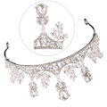 Miniatyrbillede 3 af 5: Rhinestone Prinsesse Pandebånd - Krystal Bryllups Tiara til Fødselsdag Cosplay Kostumer Hårtilbehør