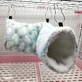 Miniatyrbild 6 av 7: Hängande tunnel för smådjur, hängande hamsterleksaker, sockerglidflygplanshängmatta burtillbehör sängkläder för chinchilla