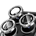 Pikkukuva 1 / 5: iPhone 13 Pro/13 Pro Max Linssisuoja Bling Timantti Musta musta