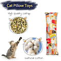 Miniatyrbild 3 av 5: 4 st katt leksak catnip kudde interaktiv katt leksak söt mönster inomhus kattunge katt
