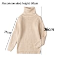 Miniatyrbilde 2 av 5: Barnas Høyhalset Langarmet Genser Basic Solid Fin Strikket Varmt Sweatshirt