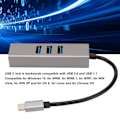 Miniatyrbild 7 av 8: USB-C Hub USB-C till RJ45-adapter 5 Gbps Plug and Play USB-dockningsstation för Windows för OS X för Linux Silvergrå