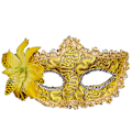Miniatyrbilde 2 av 2: 1 stk Halloween-fest Sexy Øyemaske med Fjær Kvinner Blonder Maske Klesopp Props (Gull)