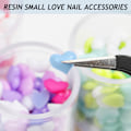Miniatyrbild 4 av 5: Hjärta 3D Nagelkonst Charm, Resin Ljusförändrande Nageldekaler för Akryl Nagelkonst Tillbehör, Hjärta Kärlek Nagelcharm Design för Kvinnor Nagelkonst