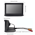 Miniatyrbillede 6 af 8: 5 tommer bil backup monitor foldbar HD IPS skærm tovejs video input universal til lastbiler