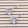 Miniatyrbillede 7 af 7: Hvide Sølvbelagte Cubic Zirconia Simulerede Diamant Glimtende Runde Stud Øreringe 925 Sterling Sølv
