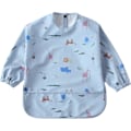Miniatyrbillede 1 af 5: Langærmet Sutteforklæde - Vandafvisende Smock til Baby & Toddler med Trækfast Lukning