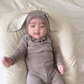 Miniatyrbild 5 av 5: Barnkläder kostym barn basrock baby vår och höst hem kläder pyjamas (Khaki)